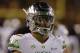 Oregon safety Fotu T. Leiato II (19) in the first half during an NCAA college football game against Arizona State, Saturday, Sept. 23, 2017, in Tempe, Ariz. (AP Photo/Rick Scuteri)