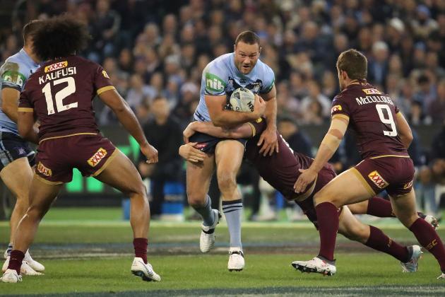 MELBOURNE, AUSTRALIA - JUNE 06:  Boyd Cordner of the Blues runs with the ball during game one of the State Of Origin series between the Queensland Maroons and the New South Wales Blues at the Melbourne Cricket Ground on June 6, 2018 in Melbourne, Australia.  (Photo by Scott Barbour/Getty Images)