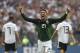 TOPSHOT - Mexico's defender Edson Alvarez celebrates after winning at the end of the Russia 2018 World Cup Group F football match between Germany and Mexico at the Luzhniki Stadium in Moscow on June 17, 2018. (Photo by Patrik STOLLARZ / AFP) / RESTRICTED TO EDITORIAL USE - NO MOBILE PUSH ALERTS/DOWNLOADS (Photo credit should read PATRIK STOLLARZ/AFP/Getty Images)