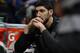 New York Knicks center Enes Kanter (00) in the first half of an NBA basketball game Thursday, Jan. 25, 2018, in Denver. (AP Photo/David Zalubowski)