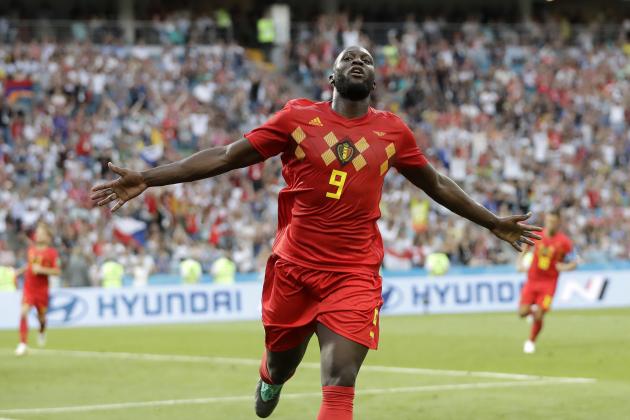 Belgium's Romelu Lukaku celebrates after he scored his side's third goal during the group G match between Belgium and Panama at the 2018 soccer World Cup in the Fisht Stadium in Sochi, Russia, Monday, June 18, 2018. (AP Photo/Matthias Schrader)