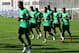 Saudi Arabia's players take part in a training session in Saint Petersburg on June 16, 2018, during the Russia 2018 World Cup football tournament. (Photo by GIUSEPPE CACACE / AFP) (Photo credit should read GIUSEPPE CACACE/AFP/Getty Images)