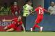 England's Harry Kane, left, celebrates his winning goal with England's Ashley Young during the group G match between Tunisia and England at the 2018 soccer World Cup in the Volgograd Arena in Volgograd, Russia, Monday, June 18, 2018. (AP Photo/Frank Augstein)