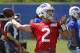 Buffalo Bills quarterback Nathan Peterman (2) makes a pass during an organized team activity at the NFL football team's training facility in Orchard Park, N.Y., Thursday, May 24, 2018. (AP Photo/Jeffrey T. Barnes)