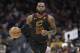 Cleveland Cavaliers' LeBron James drives against the Indiana Pacers in the first half of Game 2 of an NBA basketball first-round playoff series, Wednesday, April 18, 2018, in Cleveland. (AP Photo/Tony Dejak)