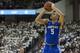 Kentucky forward Kevin Knox II (5) takes a three point shot against Texas A&M during the second half of an NCAA college basketball game Saturday, Feb. 10, 2018, in College Station, Texas. (AP Photo/Sam Craft)