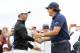 SOUTHAMPTON, NY - JUNE 15: (L-R) Rory McIlroy of Northern Ireland and Phil Mickelson of the United States shake hands on the first tee during the second round of the 2018 U.S. Open at Shinnecock Hills Golf Club on June 15, 2018 in Southampton, New York. (Photo by Streeter Lecka/Getty Images)
