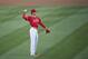 Los Angeles Angels starting pitcher Shohei Ohtani warms up before a baseball game in Anaheim, Calif., Wednesday, June 6, 2018. (AP Photo/Kyusung Gong)