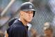New York Yankees' Aaron Judge watches during batting practice before a baseball game against the Baltimore Orioles, Friday, June 1, 2018, in Baltimore. (AP Photo/Nick Wass)