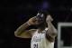 Philadelphia 76ers' Joel Embiid in action during Game 4 of an NBA basketball second-round playoff series against the Boston Celtics, Monday, May 7, 2018, in Philadelphia. (AP Photo/Matt Slocum)