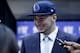 BROOKLYN, NY - JUNE 21: Luka Doncic talks with media after being selected third overall during the 2018 NBA Draft on June 21, 2018 at Barclays Center in Brooklyn, New York. NOTE TO USER: User expressly acknowledges and agrees that, by downloading and or using this photograph, User is consenting to the terms and conditions of the Getty Images License Agreement. Mandatory Copyright Notice: Copyright 2018 NBAE (Photo by Michelle Farsi/NBAE via Getty Images)