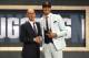 NEW YORK, NY - JUNE 21: Michael Porter Jr. poses with NBA Commissioner Adam Silver after being drafted 14th overall by the Denver Nuggets during the 2018 NBA Draft at the Barclays Center on June 21, 2018 in the Brooklyn borough of New York City. NOTE TO USER: User expressly acknowledges and agrees that, by downloading and or using this photograph, User is consenting to the terms and conditions of the Getty Images License Agreement. (Photo by Mike Stobe/Getty Images)