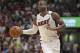 Miami Heat guard Dwyane Wade (3) brings the ball up court against the Chicago Bulls during the second half of an NBA basketball game, Thursday, March 29, 2018, in Miami. The Heat defeated the Bulls 103-92. (AP Photo/Joel Auerbach)