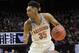 Arizona guard Allonzo Trier (35) dribbles against Buffalo during the second half of a first-round game in the NCAA men's college basketball tournament Thursday, March 15, 2018, in Boise, Idaho. Buffalo won 89-68. (AP Photo/Otto Kitsinger)
