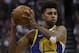 Golden State Warriors guard Nick Young (6) in the second half during an NBA basketball game against the Phoenix Suns, Sunday, April 8, 2018, in Phoenix. The Warriors defeated the Suns 117-100. (AP Photo/Rick Scuteri)