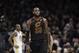Cleveland Cavaliers' LeBron James in action in the first half of Game 4 of basketball's NBA Finals against the Golden State Warriors, Friday, June 8, 2018, in Cleveland. (AP Photo/Tony Dejak)