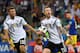 TOPSHOT - Germany's forward Marco Reus celebrates scoring the 1-1 goal with Germany's forward Thomas Mueller (L) during the Russia 2018 World Cup Group F football match between Germany and Sweden at the Fisht Stadium in Sochi on June 23, 2018. (Photo by Nelson Almeida / AFP) / RESTRICTED TO EDITORIAL USE - NO MOBILE PUSH ALERTS/DOWNLOADS (Photo credit should read NELSON ALMEIDA/AFP/Getty Images)