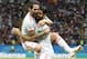 Spain's Diego Costa, right, celebrate after scoring his side's opening goal with Spain's Isco during the group B match between Iran and Spain at the 2018 soccer World Cup in the Kazan Arena in Kazan, Russia, Wednesday, June 20, 2018. (AP Photo/Frank Augstein)