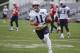 New England Patriots wide receiver Julian Edelman (11) runs after catching a pass during an NFL football minicamp practice, Wednesday, June 6, 2018, in Foxborough, Mass. (AP Photo/Elise Amendola)
