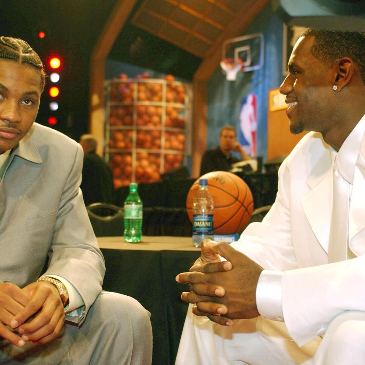 Lebron James and Carmelo Anthony  Nba fashion, Basketball clothes, Lebron  james rookie year