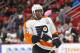 Philadelphia Flyers right wing Wayne Simmonds (17) plays against the Detroit Red Wings in the first period of an NHL hockey game Tuesday, Jan. 23, 2018, in Detroit. (AP Photo/Paul Sancya)