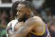 SAN ANTONIO,TX - MARCH 27: LeBron James #23 of the Cleveland Cavaliers greets Kawhi Leonard #2 of the San Antonio Spurs before the start of the game at AT&T Center on March 27, 2017 in San Antonio, Texas. NOTE TO USER: User expressly acknowledges and agrees that , by downloading and or using this photograph, User is consenting to the terms and conditions of the Getty Images License Agreement. (Photo by Ronald Cortes/Getty Images)