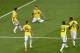 SAMARA, RUSSIA - JUNE 28: Yerry Mina of Colombia celebrates with teammates after scoring his team's first goal during the 2018 FIFA World Cup Russia group H match between Senegal and Colombia at Samara Arena on June 28, 2018 in Samara, Russia. (Photo by Stu Forster/Getty Images)