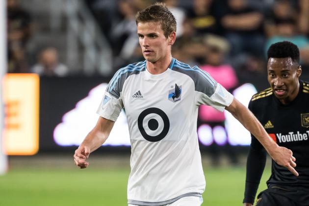 LOS ANGELES, CA - MAY 9: Collin Martin #17 of Minnesota United during Los Angeles FC's MLS match against Minnesota United at the Banc of California Stadium on May 9, 2018 in Los Angeles, California.  Los Angeles FC won the match 2-0  (Photo by Shaun Clark/Getty Images)