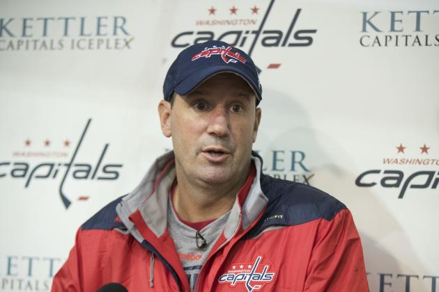 Washington Capitals' assistant coach Todd Reirden speaks to reporters during the first day of NHL hockey training camp in Arlington, Va., Friday, Sept. 23, 2016. (AP Photo/Manuel Balce Ceneta)