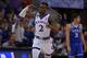 OMAHA, NE - MARCH 25: Lagerald Vick #2 of the Kansas Jayhawks reacts during their game against the Duke Blue Devils during the 2018 NCAA Men's Basketball Tournament Midwest Regional Final at CenturyLink Center on March 25, 2018 in Omaha, Nebraska. (Photo by Lance King/Getty Images)