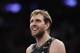Dallas Mavericks' Dirk Nowitzki smiles during the second half of an NBA basketball game against the New York Knicks Tuesday, March 13, 2018, in New York. The Mavericks won 110-97. (AP Photo/Frank Franklin II)