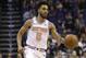 New York Knicks guard Courtney Lee (5) in the first half during an NBA basketball game against the Phoenix Suns, Friday, Jan. 26, 2018, in Phoenix. (AP Photo/Rick Scuteri)