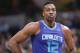INDIANAPOLIS, IN - APRIL 10: Charlotte Hornets Dwight Howard # 12 is seen pacing the Indiana pacemaker at Bankers Life Fieldhouse on April 10, 2018 in Indianapolis, Indiana during the game. NOTICE TO USER: The user expressly acknowledges and agrees that by downloading and / or using this photograph, the user agrees to the terms of the Getty Images License Agreement (Photo by Michael Hickey / Getty Images)