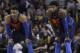  Oklahoma City Thunder's Paul George, right, and Russell Westbrook during the first half of an NBA basketball game against the Golden State Warriors Saturday, Feb. 24, 2018, in Oakland, Calif. (AP Photo / Marcio Jose Sanchez) 