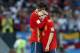 Gerard Pique of Spain, Andres Iniesta of Spain during the 2018 FIFA World Cup Russia round of 16 match between Spain and Russia at the Luzhniki Stadium on July 01, 2018 in Moscow, Russia(Photo by VI Images via Getty Images)