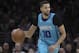 Charlotte Hornets' Michael Carter-Williams in action during the first half of an NBA basketball game against the Philadelphia 76ers, Friday, March 2, 2018, in Philadelphia. The 76ers won 110-99. (AP Photo/Chris Szagola)