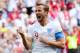 TOPSHOT - England&#39;s forward Harry Kane celebrates after scoring his team&#39;s fifth goal during the Russia 2018 World Cup Group G football match between England and Panama at the Nizhny Novgorod Stadium in Nizhny Novgorod on June 24, 2018. (Photo by Martin BERNETTI / AFP) / RESTRICTED TO EDITORIAL USE - NO MOBILE PUSH ALERTS/DOWNLOADS        (Photo credit should read MARTIN BERNETTI/AFP/Getty Images)