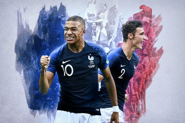 France's forward Kylian Mbappe (C) runs with the ball as he is marked by Argentina's midfielder Javier Mascherano (R) during the Russia 2018 World Cup round of 16 football match between France and Argentina at the Kazan Arena in Kazan on June 30, 2018. (Photo by Jewel SAMAD / AFP) / RESTRICTED TO EDITORIAL USE - NO MOBILE PUSH ALERTS/DOWNLOADS        (Photo credit should read JEWEL SAMAD/AFP/Getty Images)
