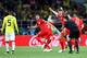 MOSCOW, RUSSIA - JULY 03: John Stones, ang3a and Harry Maguire of England celebrate victory during the 2018 FIFA World Cup Russia Round of 16 match between Colombia and England at Spartak Stadium on July 3, 2018 in Moscow, Russia. (Photo by Ryan Pierse/Getty Images)