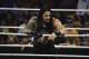Roman Reigns surveying the crowd.