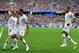 TOPSHOT - France's defender Raphael Varane (C) celebrates with France's forward Antoine Griezmann (L) and France's forward Kylian Mbappe after scoring the opener during the Russia 2018 World Cup quarter-final football match between Uruguay and France at the Nizhny Novgorod Stadium in Nizhny Novgorod on July 6, 2018. (Photo by Mladen ANTONOV / AFP) (Photo credit should read MLADEN ANTONOV/AFP/Getty Images)