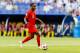 SAMARA, RUSSIA - JULY 7: Raheem Sterling #10 of England in action during the 2018 FIFA World Cup Russia Quarter Final match between Sweden and England at Samara Arena on July 7, 2018 in Samara, Russia. (Photo by Daniel Malmberg/Getty Images)