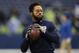 Seattle Seahawks' Earl Thomas warms-up before an NFL football game against the Atlanta Falcons, Monday, Nov. 20, 2017, in Seattle. (AP Photo/Stephen Brashear)