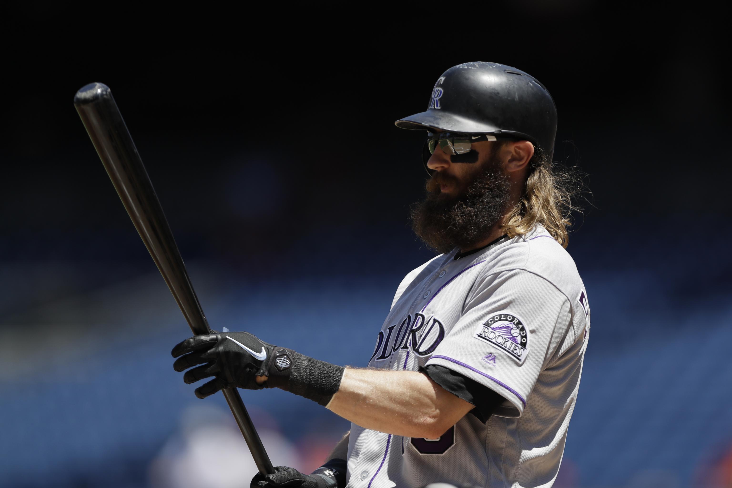 SEE IT: Rockies outfielder Charlie Blackmon nails insane backwards half  court shot at Nuggets game – New York Daily News