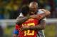   Belgian striker Eden Hazard (L) is congratulated by Thierry Henry, Belgium's second assistant coach, in the quarter-final match between Russia and Belgium for the 2018 Russia World Cup at Kazan Arena in Kazan 6 July 2018. - Belgium beat Brazil 2-1 Friday in World Cup to establish a semi-final against France in St. Petersburg. (Photo by Jewel SAMAD / AFP) / RESTRICTED TO EDITORIAL USE - NO MOBILE PUSH ALERT / DOWNLOADS (Photo credit should read JEWEL SAMAD / AFP / Getty Images) 