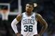 Boston Celtics' Marcus Smart stands on the court during the fourth quarter of an NBA basketball game against the Philadelphia 76ers in Boston, Thursday, Jan. 18, 2018. The 76ers won 89-80. (AP Photo/Michael Dwyer)