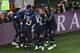 France's defender Samuel Umtiti (L) celebrates with teammates after scoring a goal during the Russia 2018 World Cup semi-final football match between France and Belgium at the Saint Petersburg Stadium in Saint Petersburg on July 10, 2018. (Photo by FRANCOIS XAVIER MARIT / AFP) / RESTRICTED TO EDITORIAL USE - NO MOBILE PUSH ALERTS/DOWNLOADS (Photo credit should read FRANCOIS XAVIER MARIT/AFP/Getty Images)