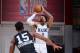 LAS VEGAS, NV - JULY 10: Gary Trent Jr. #9 of the Portland Trail Blazers shoots the ball against the San Antonio Spurs during the 2018 Las Vegas Summer League on July 10, 2018 at the Cox Pavilion in Las Vegas, Nevada. NOTE TO USER: User expressly acknowledges and agrees that, by downloading and/or using this photograph, user is consenting to the terms and conditions of the Getty Images License Agreement. Mandatory Copyright Notice: Copyright 2018 NBAE (Photo by Bart Young/NBAE via Getty Images)