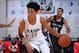 LAS VEGAS, NV - JULY 10: Anfernee Simons #24 of the Portland Trail Blazers handles the ball against the San Antonio Spurs during the 2018 Las Vegas Summer League on July 10, 2018 at the Cox Pavilion in Las Vegas, Nevada. NOTE TO USER: User expressly acknowledges and agrees that, by downloading and/or using this photograph, user is consenting to the terms and conditions of the Getty Images License Agreement. Mandatory Copyright Notice: Copyright 2018 NBAE (Photo by Bart Young/NBAE via Getty Images)