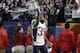 New England Patriots cornerback Brandon Browner (39) cheers after the Patriots beat the Seattle Seahawks to win the NFL Super Bowl XLIX football game Sunday, Feb. 1, 2015, in Glendale, Ariz. (AP Photo/Matt Rourke)